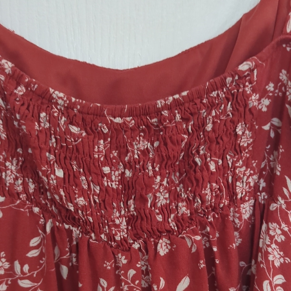 Rust Floral Ruffled Cami Dress - Picture 8 of 11